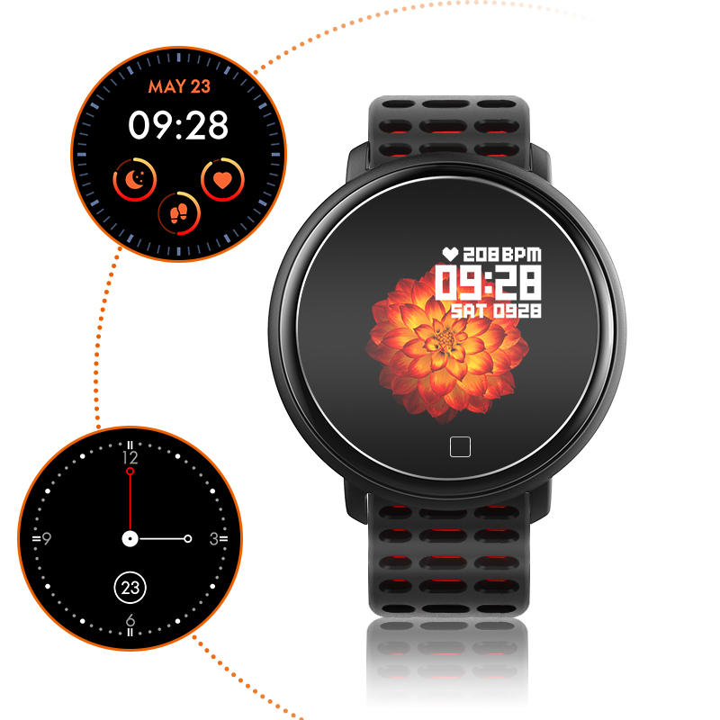 XANES® H03 1.3'' IPS Color Screen IP67 Waterproof Smart Watch Blood Pressure Oxygen Monitor Weather Forecast Fitness Spo
