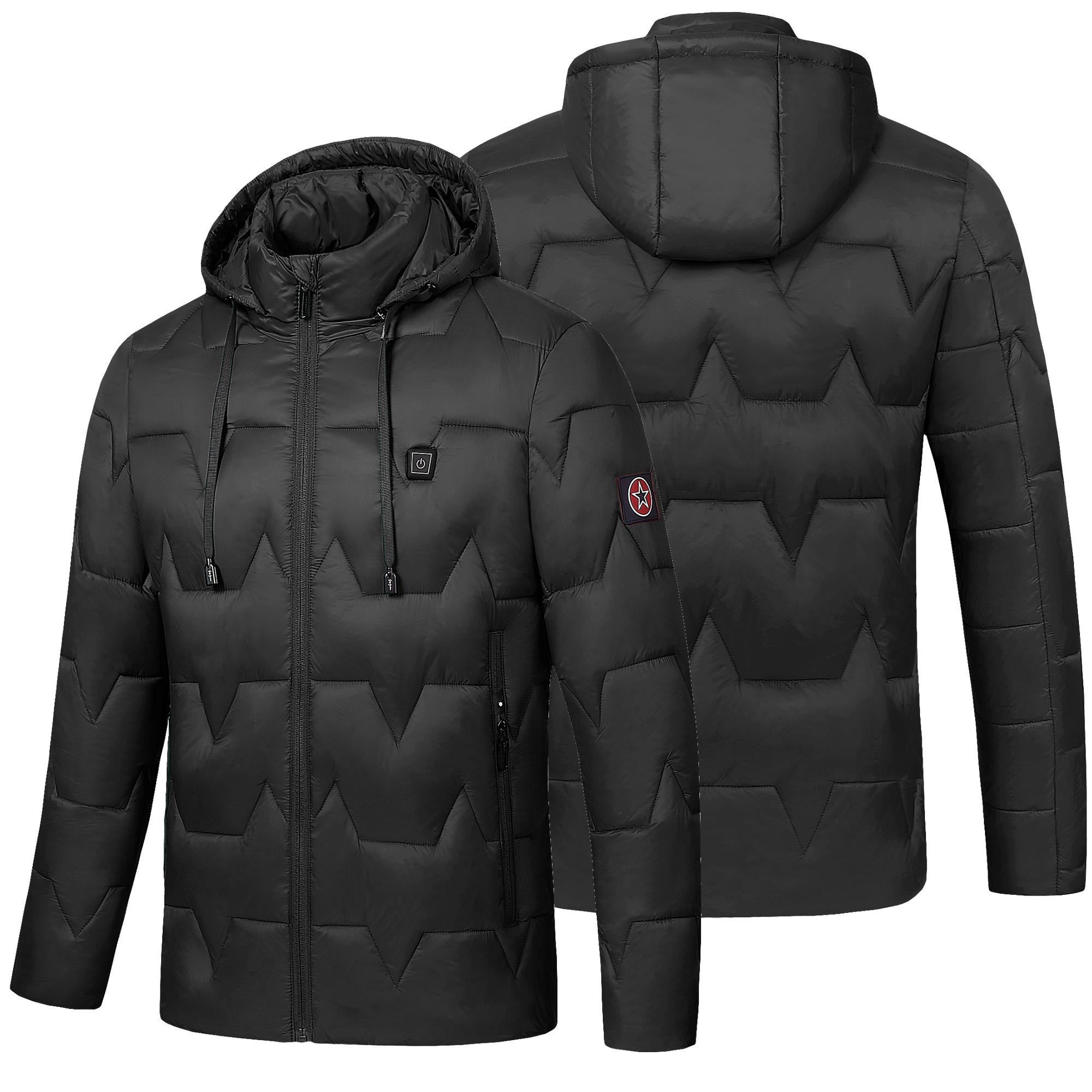 

Men Women USB Electric Heated Jacket Outdoor Coats Long Sleeves Heating Hooded Warm Winter Thermal Clothing Skiing