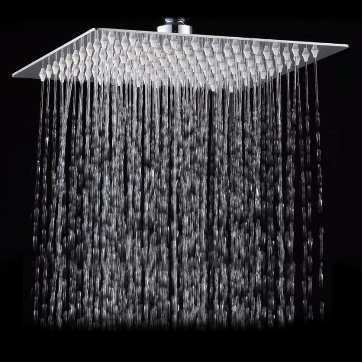 8 Inch Square Ultra Thin Stainless Steel Bathroom Rainfall Shower Head Top Sprayer