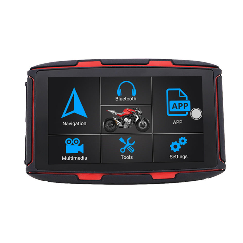 5 inch touchscreen GPS Navigatie 16G IPS Waterdichte motorfietsauto met Bluetooth-functie
