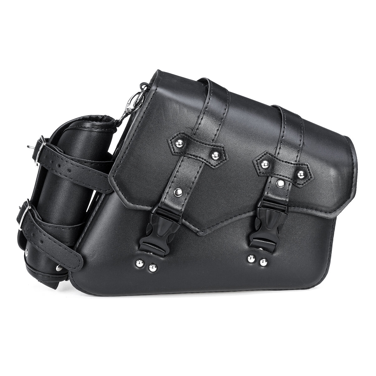 Motorcycle Saddle Bag PU Leather Waterproof Saddlebags Black Left/Right Side For Harley Davidson Uni