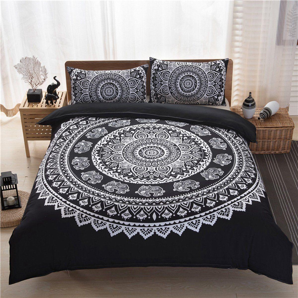 

Bohemian Indian Mandala Hippie King Size Bedding Sets Pillowcases Quilt Cover Set Pillow Case