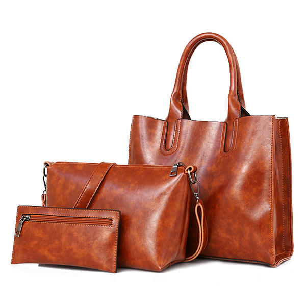 Women Vintage Leisure Handbag Oil Wax Crossbody Bag, Banggood  - buy with discount