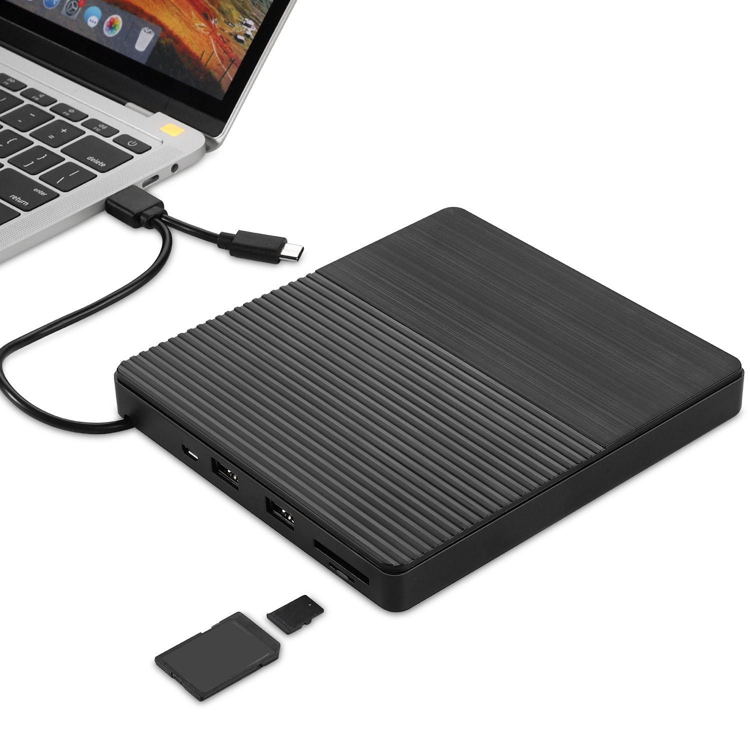 超薄型USB 3.0外付け光学式ドライブUSB-CバーナーノートブックDVD-RW DVD / CD MacBook LaptopType-C CDドライバー