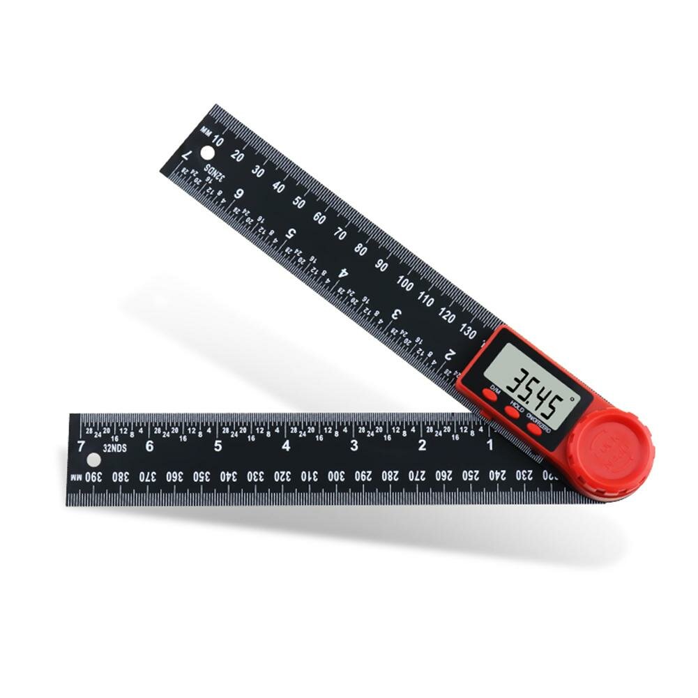 0 200mm 0 300mm 360 Â° LCD Display Carbon Fiber Digital Angle Ruler Inclinometer Electron Goniometer Protractor Angle Fin