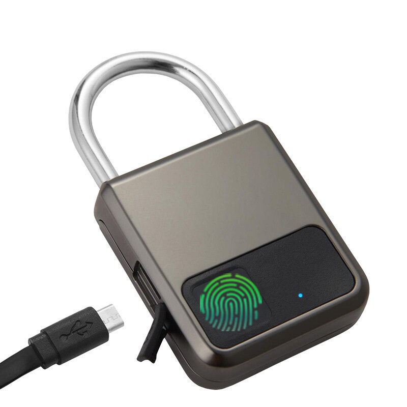 HUITEMAN Smart Fingerprint Lock Diebstahlsicheres Türschloss USB-Aufladung Wasserdichtes schlüsselloses Vorhängeschloss 0,5 Sekunden Entriegeln Gepäck Schloss