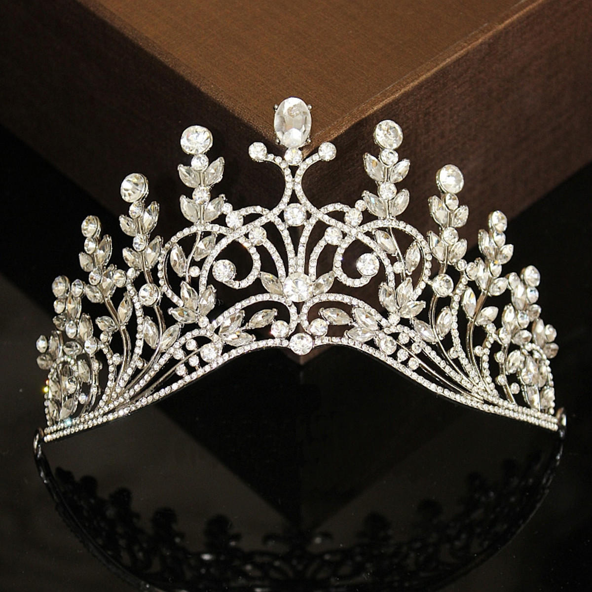 

Свадебный кристалл со стразами Волосы повязка на голову Корона гребень тиара выпускной конкурс Волосы аксессуары