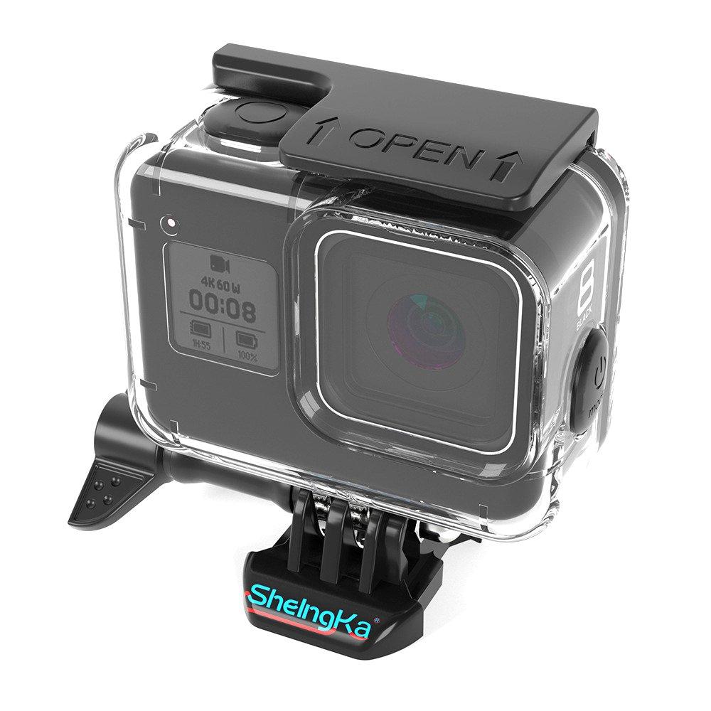 ShelngKa FLW-320 60m waterdichte behuizing beschermhoes voor GoPro Hero 8 zwarte FPV-actiecamera