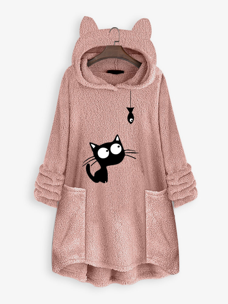 Cat Embroidery Casual Sweatshirts