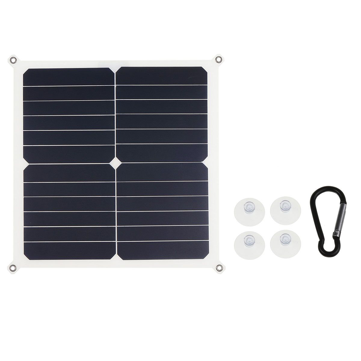 20W 5V 4A Solar Power Panel USB Battery Charger with Suction Cup and Hook