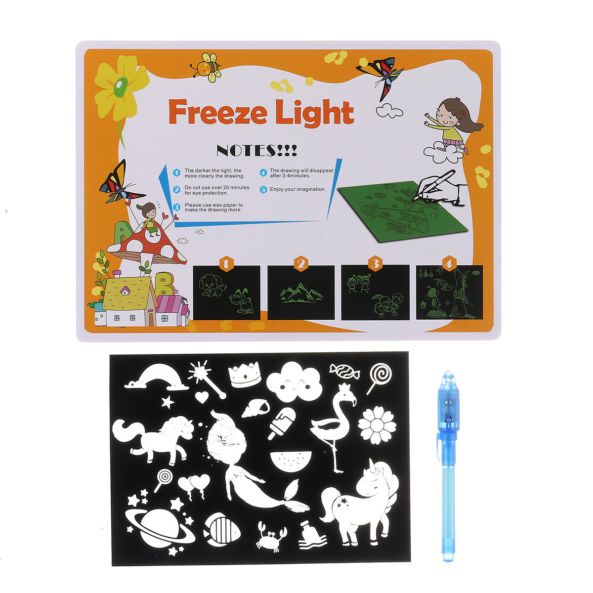 

A3 A4 Размер 3D Детская флуоресцентная доска для рисования игрушки Draw с Ручка для детей семьи