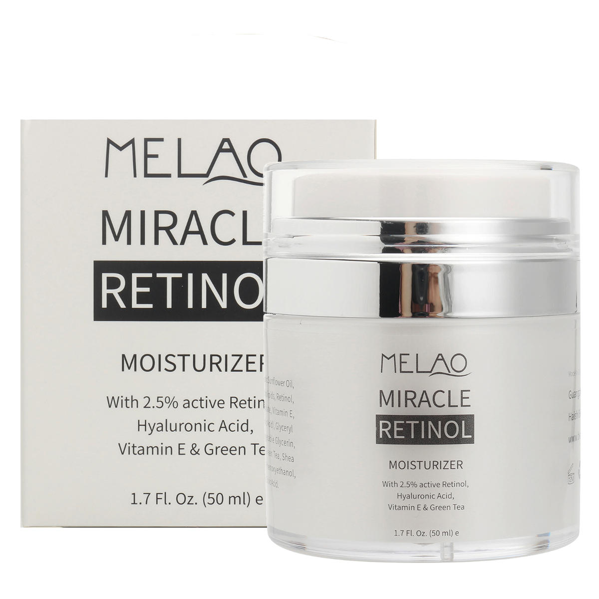 Melao 2.5% Retinol Vitamin E Facial Moisturizer Cream