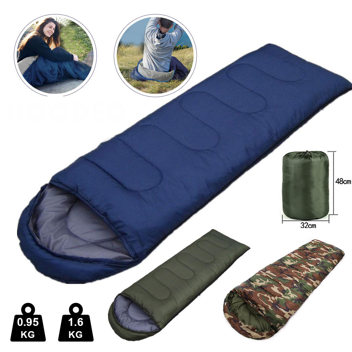 ポータブル軽量寝袋旅行冬の寝袋屋外キャンプハイキングテントマット