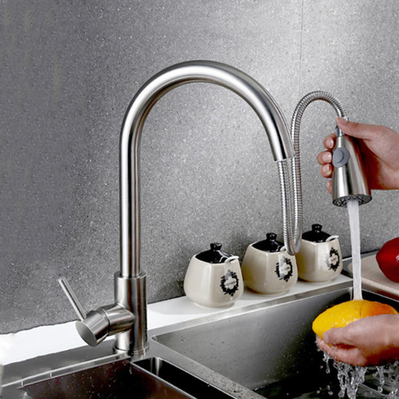 Boiroo Kitchen Basin Sink Pull Out Faucet 360 Rotatable Drawing