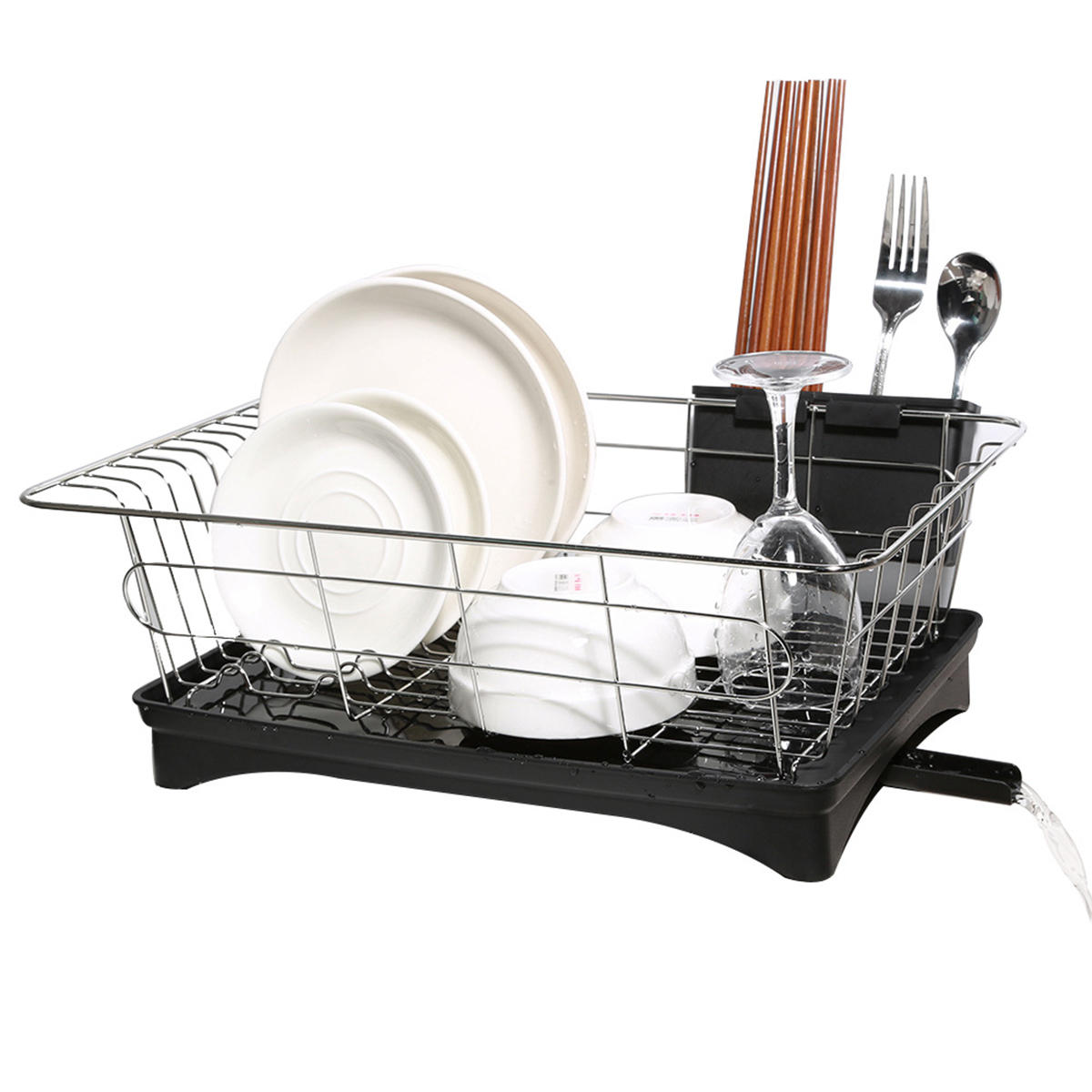 Kitchen Drain Shelf Dish Rack Plates Bowl Drying Organizer Holder Drainer Stainless Steel Kitchen Rack