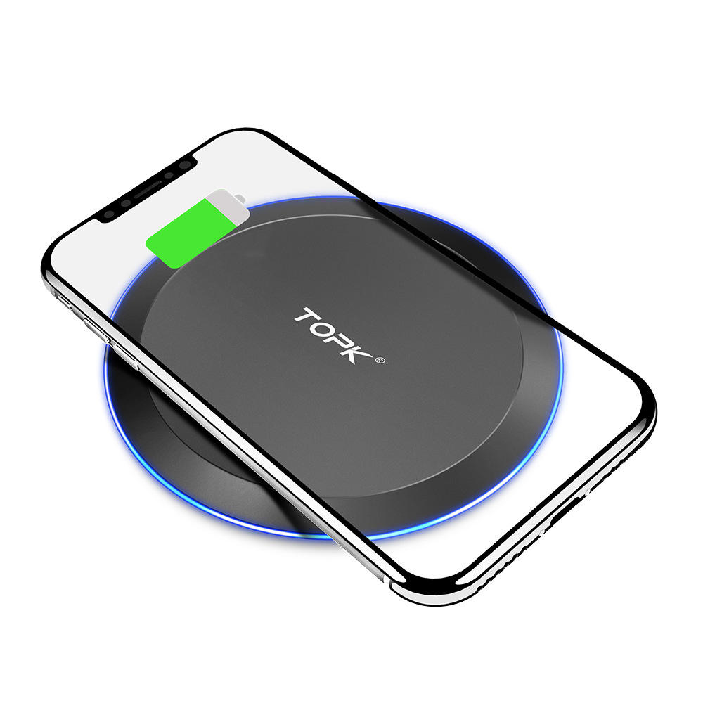 TOPK 10WLEDインジケーター急速充電ワイヤレス充電器iPhone 88Plus X XS / Dorid Turbo / Moto 360 Smart Watch / Moto Droid Maxx / Google Nexus / HUAWEI P30 Mate20 Pro /…