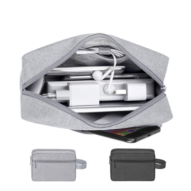 BUBM Almacenamiento digital multifunción Bolsa Cargador USB de lona Auricular Organizador Cable de viaje portátil Bolsa