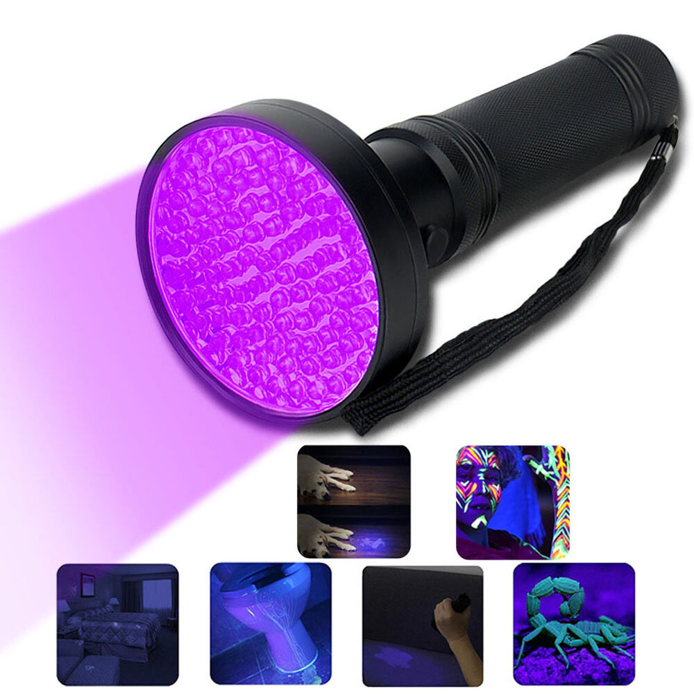 

UV Flashlight 10W 100 LEDs 395nm UV LED Torch Back Detector Light for Dog Cat Urine Pet Stains Bed Bugs Scorpions