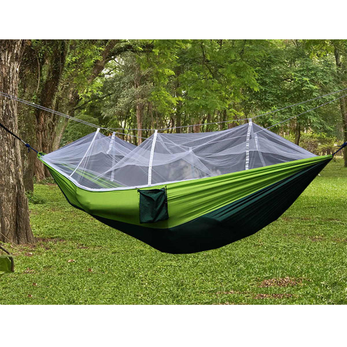 300kg draagbare dubbele camping hangmat parachute stof met klamboe