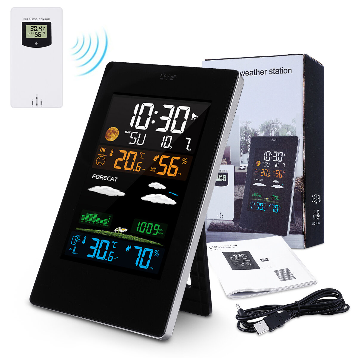 JOYXEON Wireless Weather Station with Outdoor Sensor Digital Hygrometer Thermome Sale 