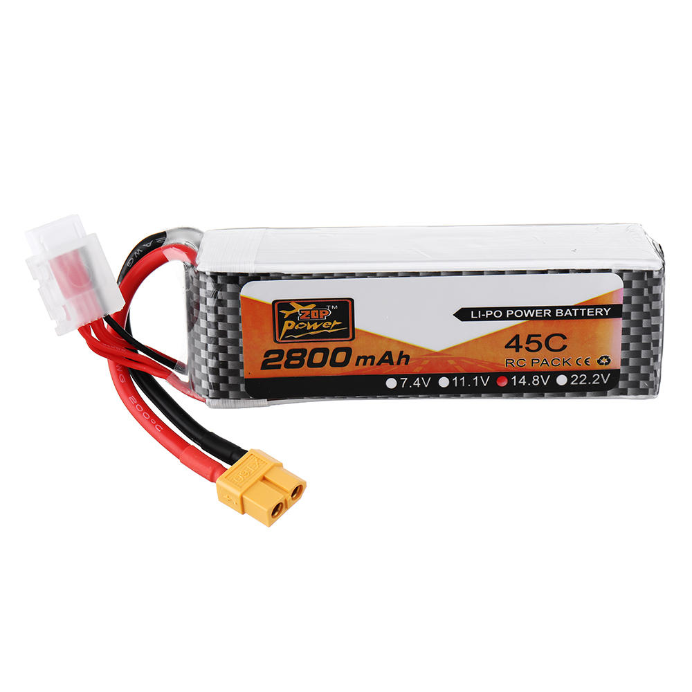 ZOP Power 14.8V 2800mAh 45C 4S Lipo-batterij XT60-stekker voor RC-modellen