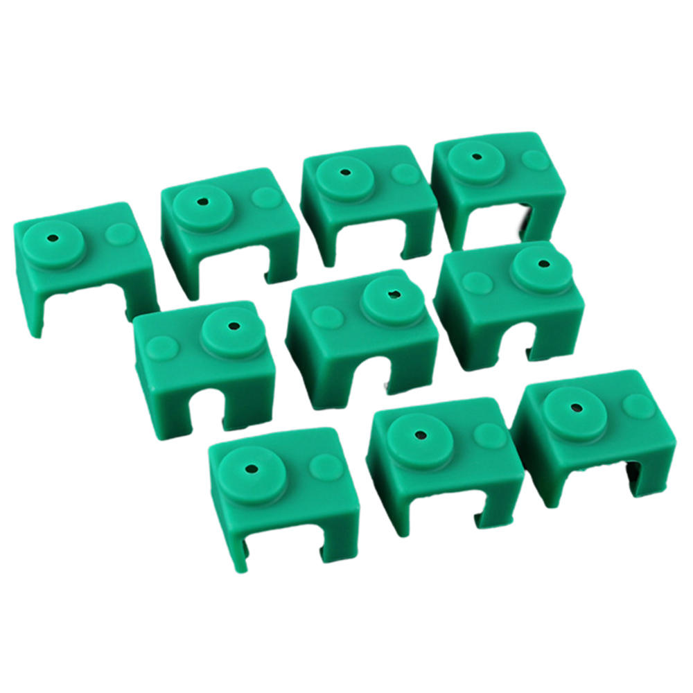 10Pcs Green Silicone Case for Hotend Heating Block Protective Cover 280â„ƒ for 3D Printer