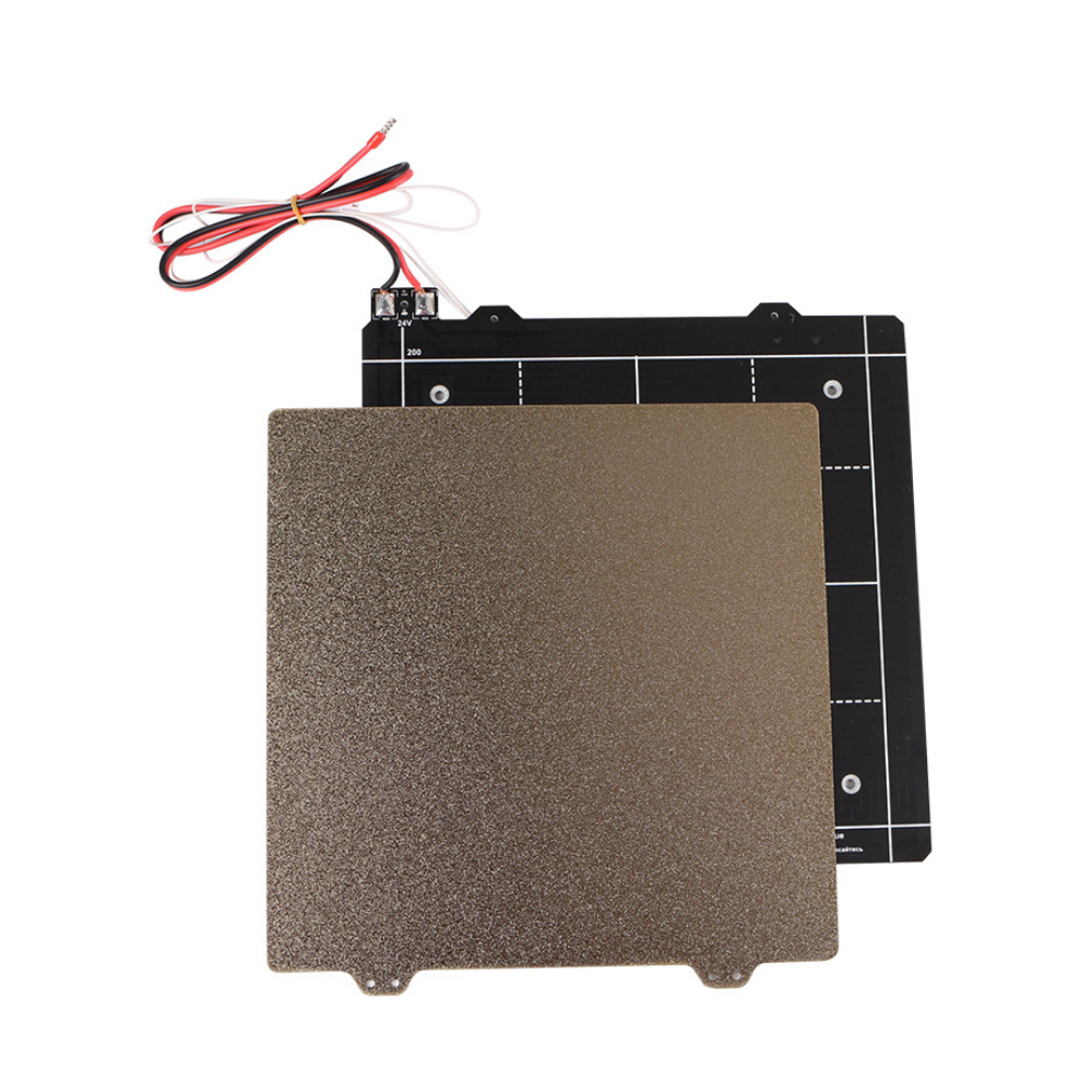 

235*235mm 24V Magnetic Heated bed Platform with Golden PEI Double Textured Power Steel Hotbed Plate for 3D Printer