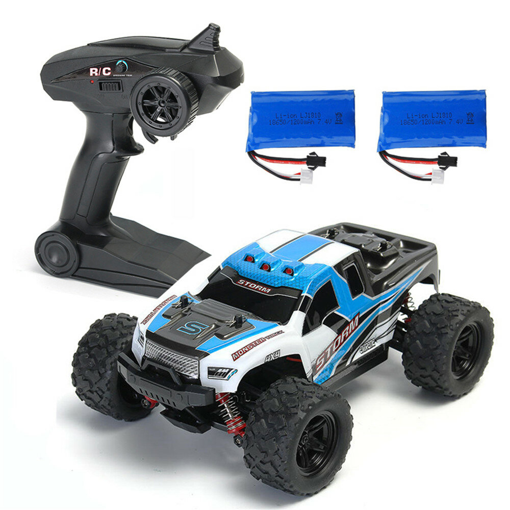 2 Batteries Version HS 18301/18302 1/18 2.4G 4WD Big Foot RC Car Off-Road Vehicle RTR Toys