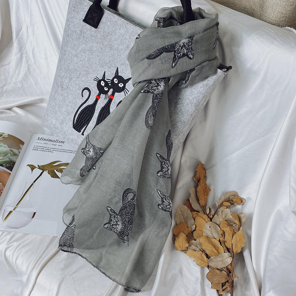 Womens lente sjaal katten patroon ontwerp Bali garen sjaals