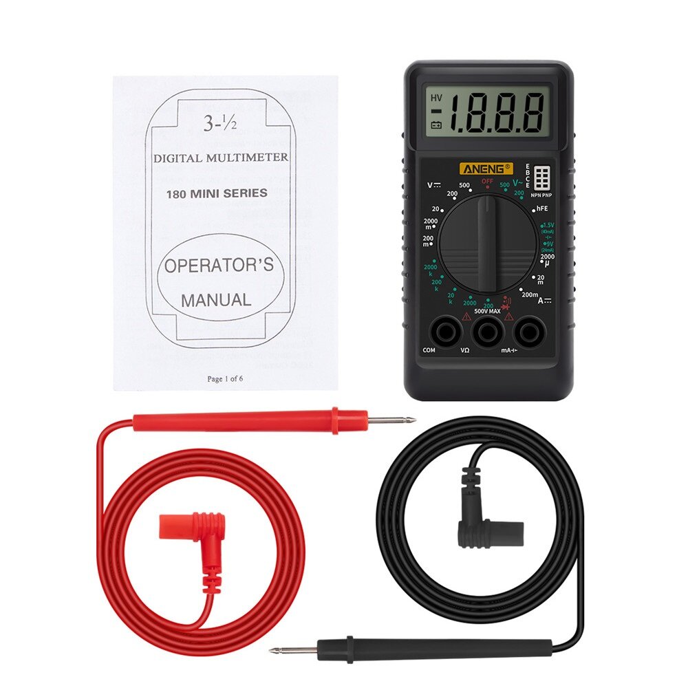 ANENG Mini Digital Multimeter with Buzzer Overload Protection Pocket Voltage Ampere Ohm Meter