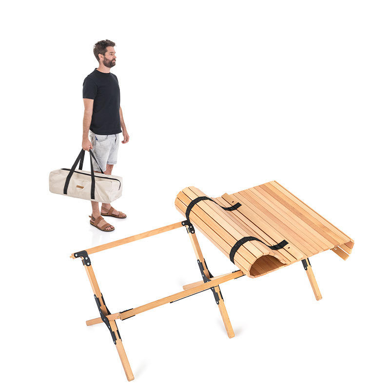 Table pliante Naturehike en bois ultraléger imperméable pour camping et pique-nique en plein air.