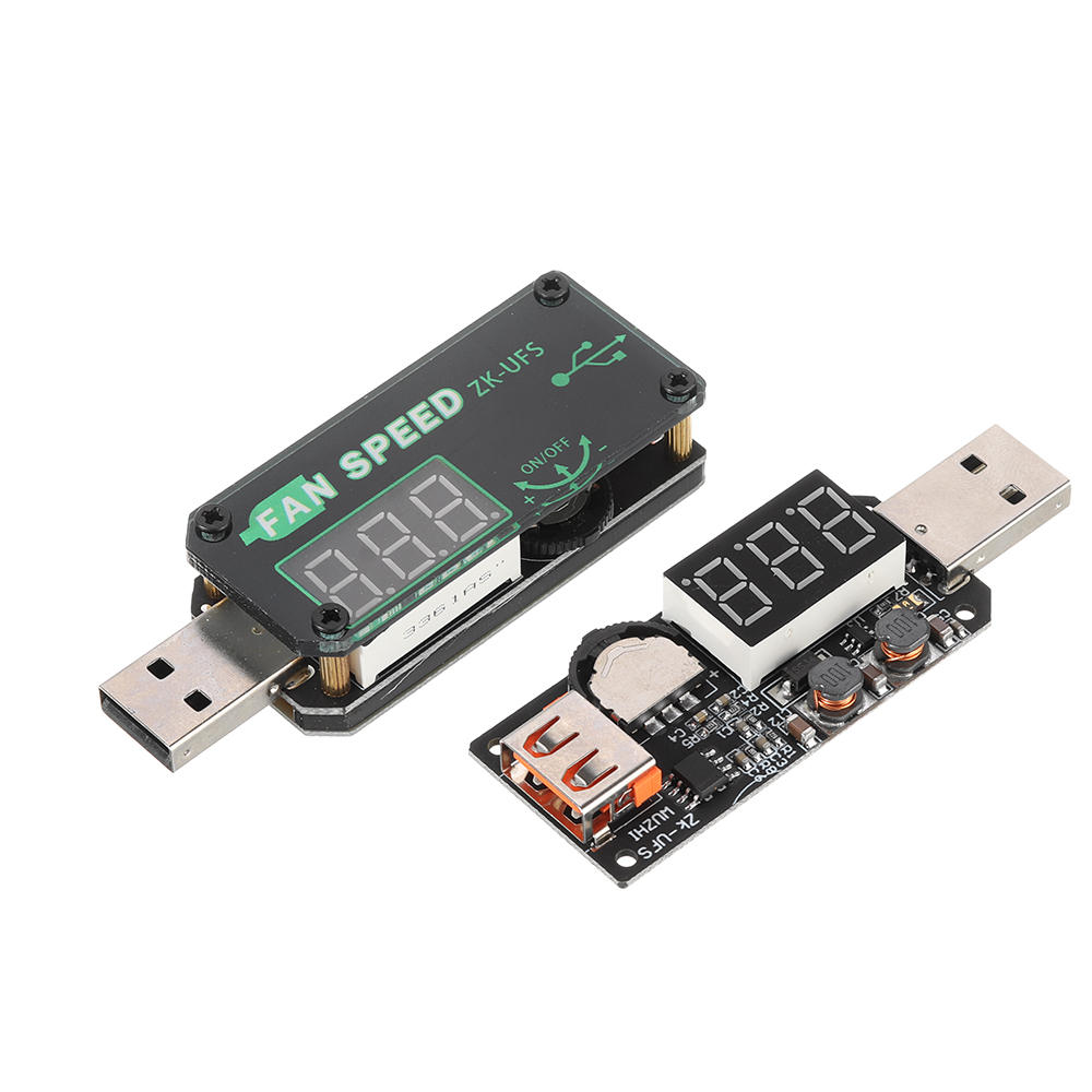 5V USB Fan Governor Speed Controller Adjuster Timer LED Module Cooling W// Shell