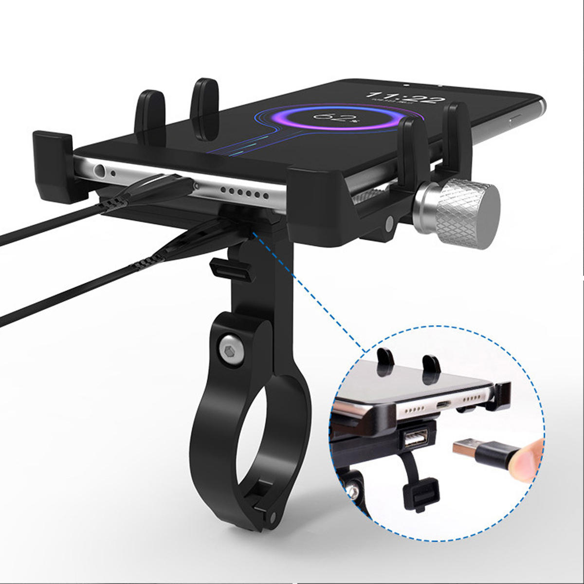 Universal Bike Bicycle Motorcycle Racing GPS Stand Phone Holder with USB Charger