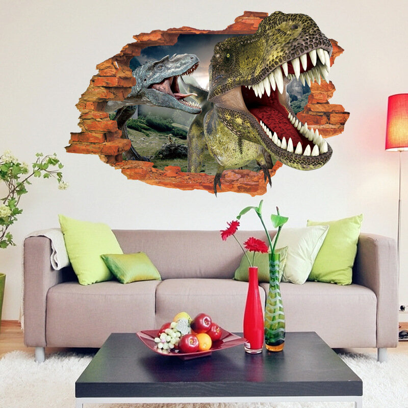 

50x70cm Bedroom Dinosaurs Wall Sticker Wall Decal Wall Decal 3D Art Stickers Vinyl Kids Room Decor