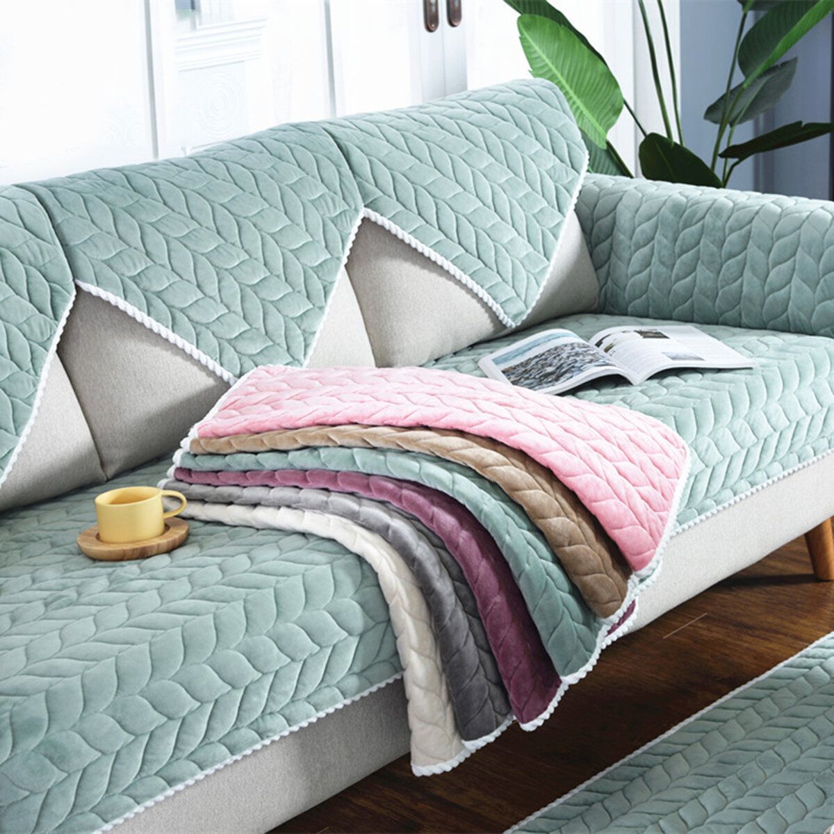stoff soft sofa couchbezug rutschfester schonbezug sofa handtuch  schutzmatte wohnzimmer