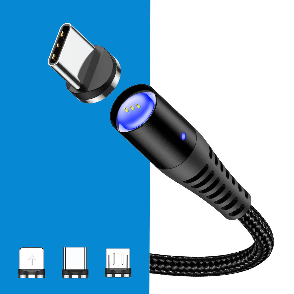 

TOPK 3A Micro USB Type C Circular Magnetic LED Idicator Light Fast Charging Data Cable For HUAWEI P30 Oneplus 7 S110 S10