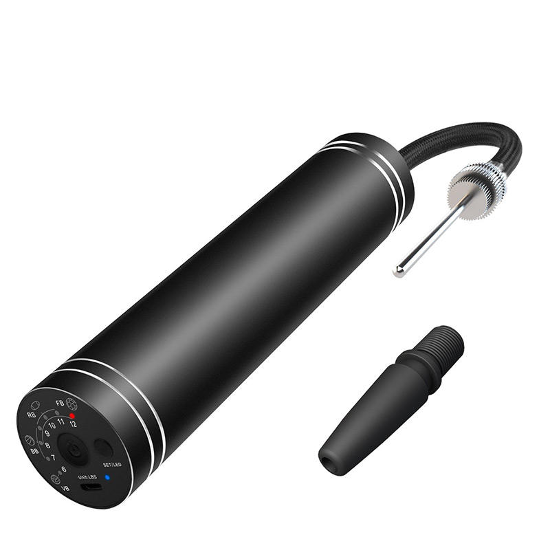 Pompa elettrica rapida automatica 2 in 1 con ricarica USB e torcia LED per campeggio, ciclismo, basket e calcio.