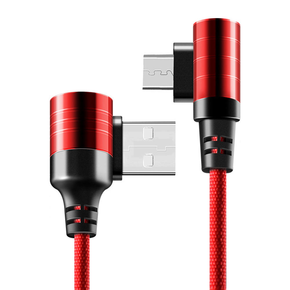 Bakeey 2A Type C Micro USB Elbow Gaming Fast Charging Data Cable For Huawei P30 Pro Mate 30 S10+ Note 10 Mi9 9Pro 7A 6Pr
