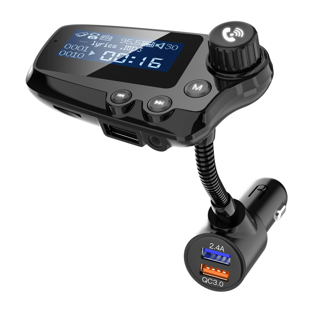 

Bakeey QC3.0 Dual USB LCD Display bluetooth FM Transmitter Hands-Free Wireless Car Charger Adapter Mp3 Music Player For