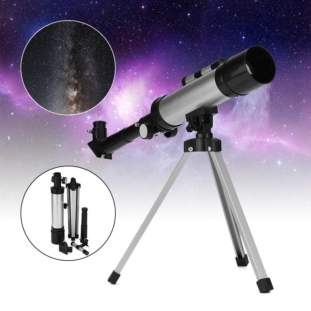 Telescopio astronómico monocular IPRee® Telescopio astronómico refractor + trípode + buscador óptico para observar la luna y las aves para niños y estudiantes.