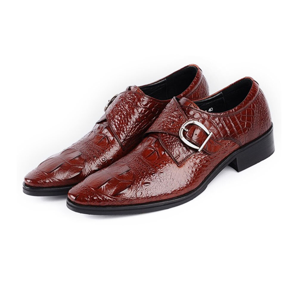 Soft Crocodile Pattern Business Casual Leather Oxfords