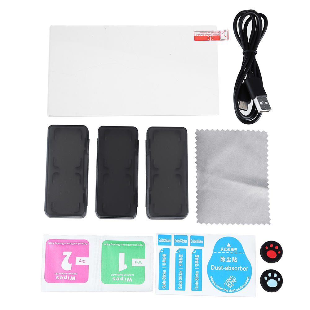 iPega PG-SL001 9-in-1 Set Storage Bag Game Card Box for Switch Lite Console Cleaning Tempered Film Rocker Cap Type-C Charging Cable