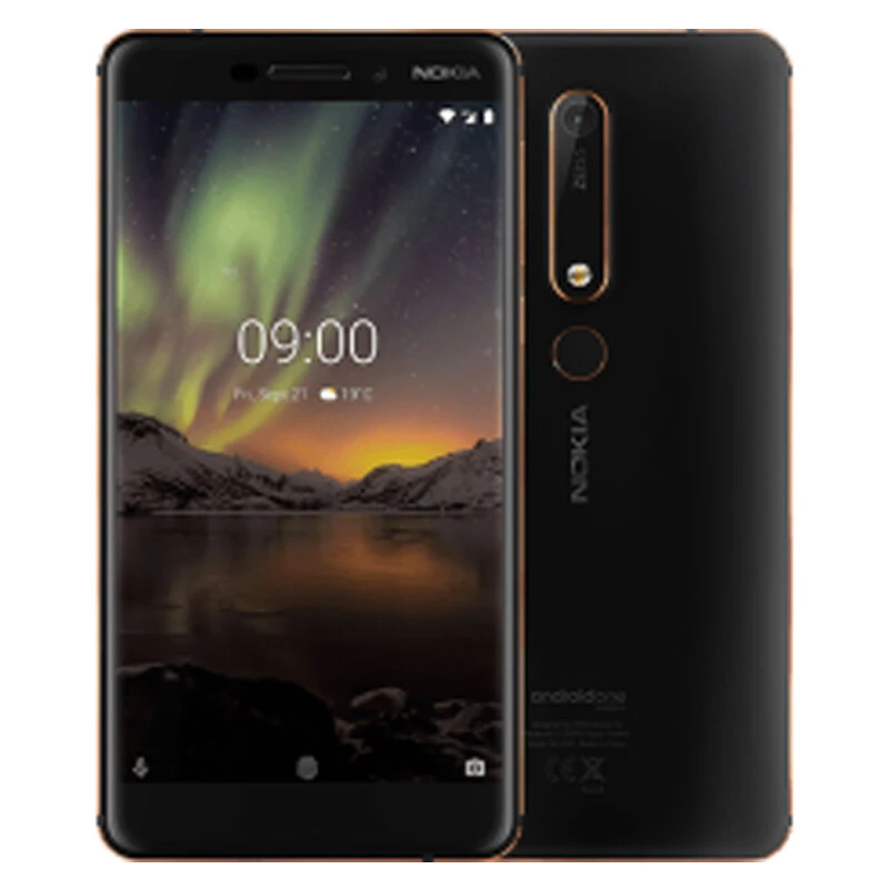 Nokia 6.1 TA-1043 Versione globale 5.5 pollici FHD NFC Android 9.0 16MP + 8MP Fotocamere 3GB RAM 32GB ROM Snapdragon 630 Octa Core 4G Smartphone