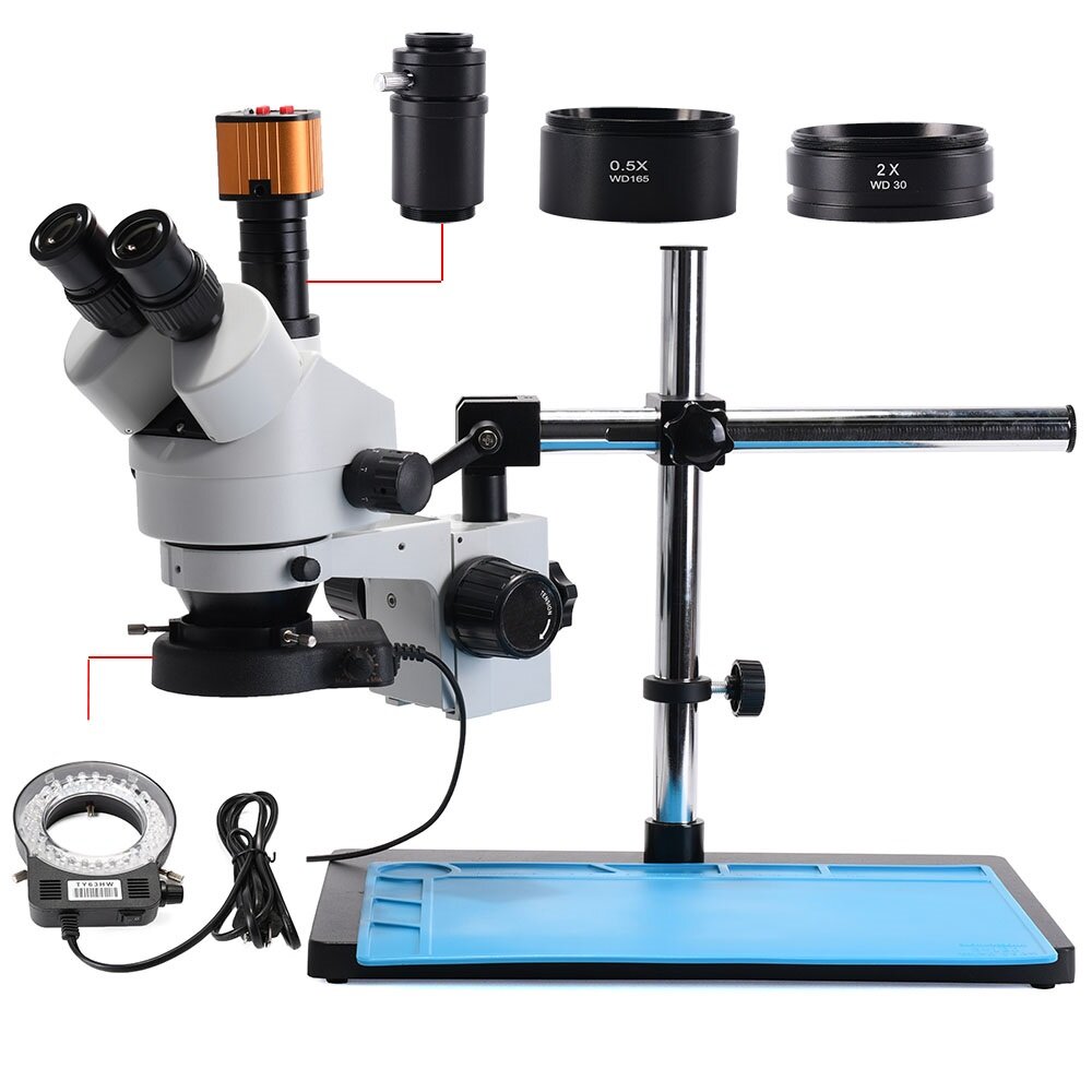 

3.5~90X Zoom Magnification Stereo Microscope 16MP Camera Microscope For Industrial PCB Repair Sturdy All-metal Pillar St