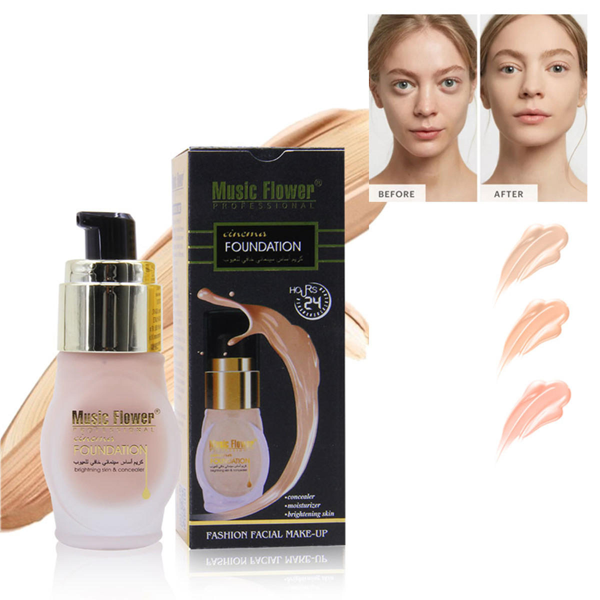 Tight Fit Foundation Oil-control Facial Base Brighten BB Cream Cheek Concealer Makeup Natural Moisturizer