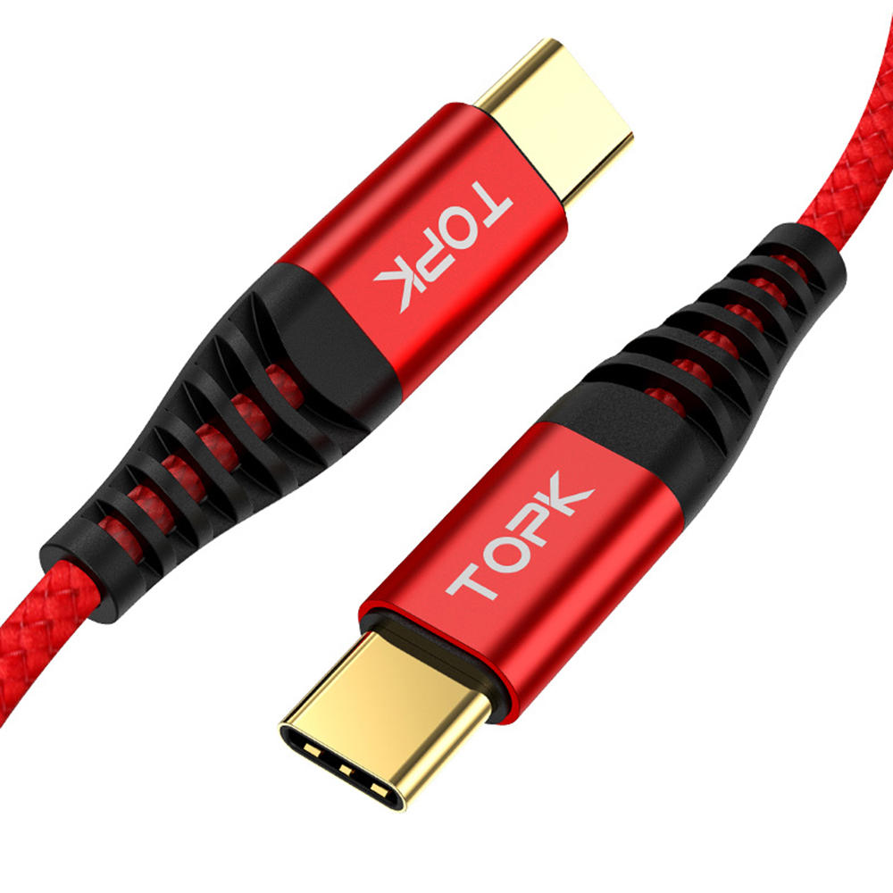 

TOPK 60W PD USB C to Type C Quick Charging Data Cable For Mi9 HUAWEI MAte30 Pro 5G Pocophone MacBook