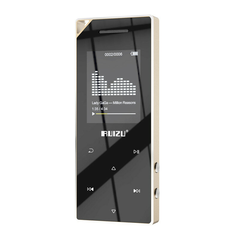 RUIZU D05 16GB bluetooth MP3 Player 1.8-inch HD MP4 Video Player FM Radio E-book Music Player Built-in Speaker