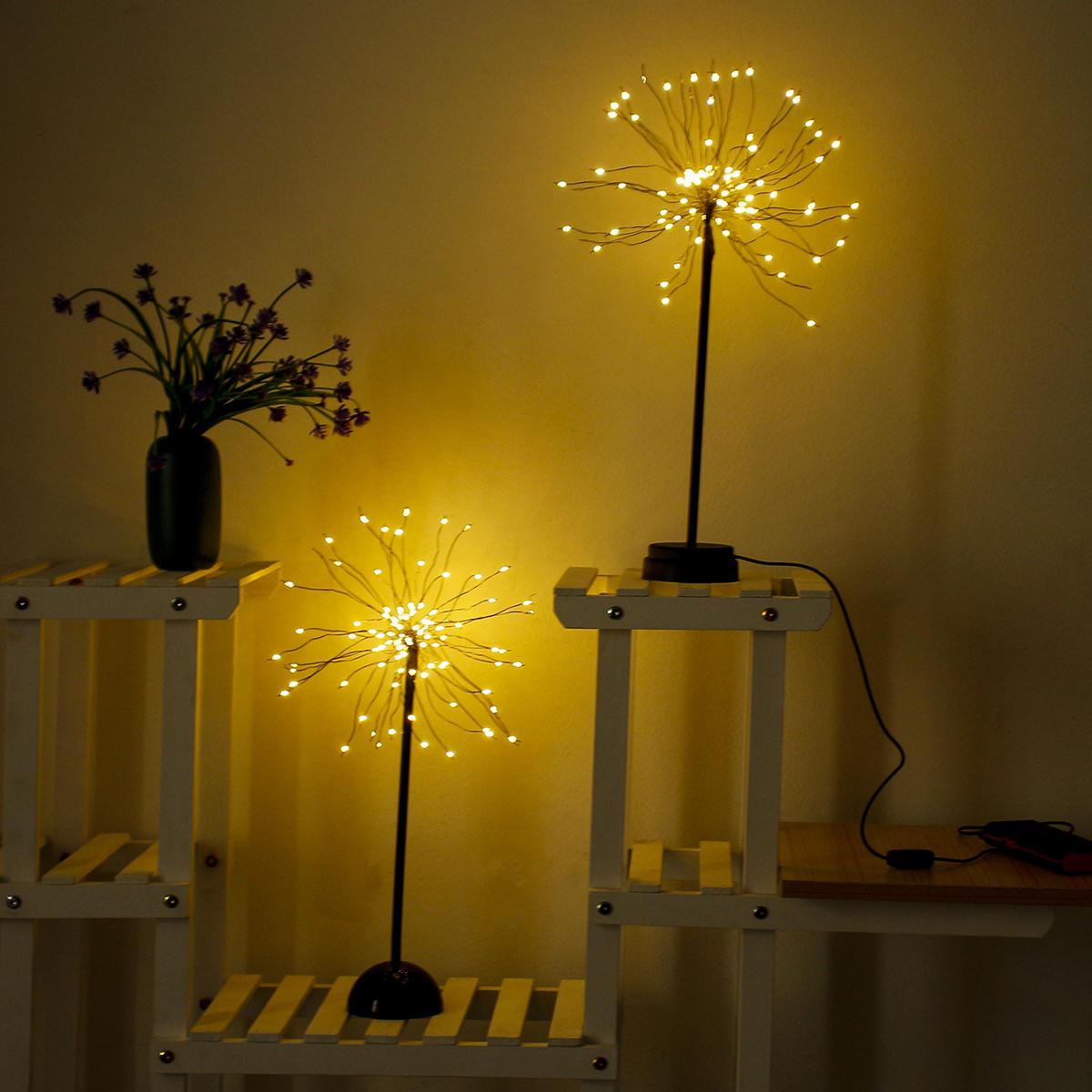 100 LED مصباح الهندباء USB الألعاب النارية ليلة ضوء حديقة حفل زفاف عيد الميلاد