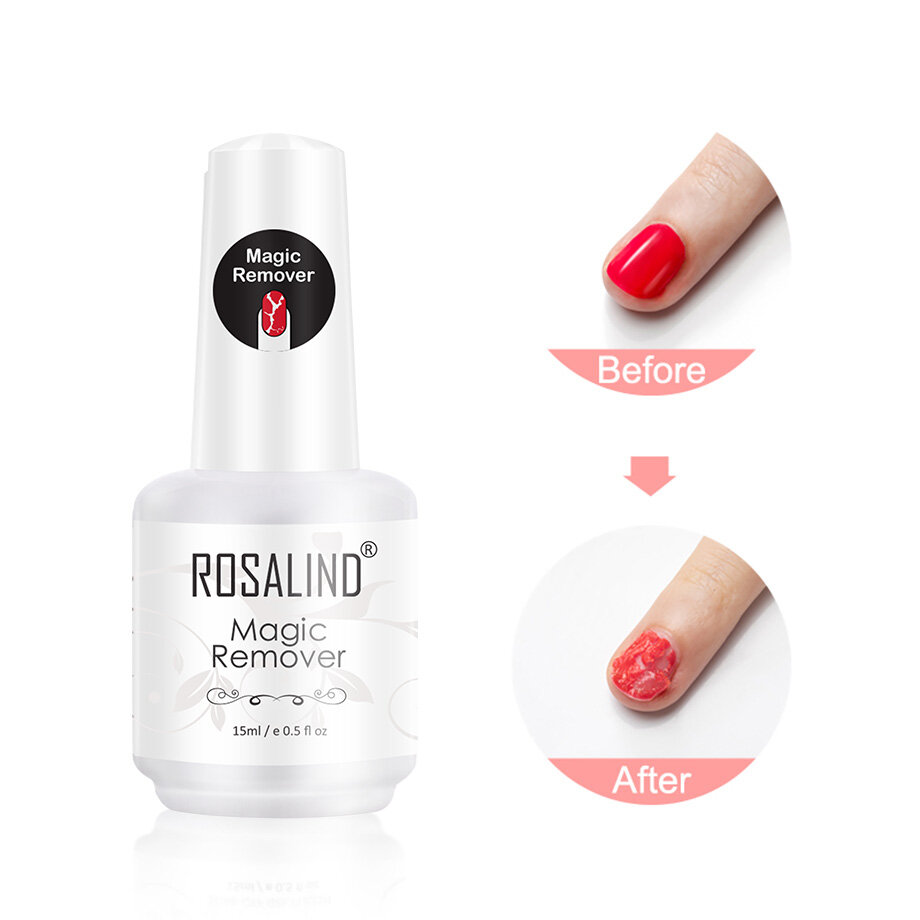 

ROSALIND Magic Remover Gel Nail Polish Remover Peel Off Varnishes Base Top Coat Without Soak Off Water