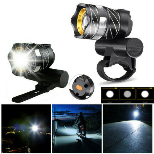 XL44650LM T6 LED Zoomable Bike Headlight USB Charging Super Bright Bike Front Light Cycling Warning Light